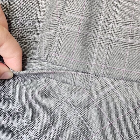 Ann Taylor Signature Plaid Blazer Jacket Pant 2pc Suit Set Gray Women's S/M - Picture 13 of 16